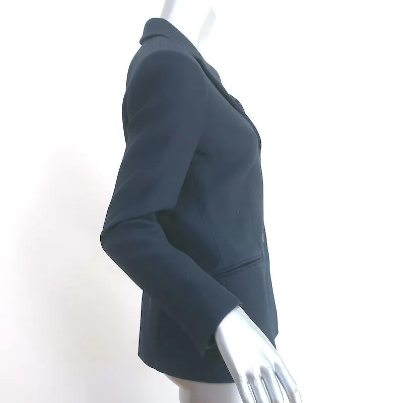 Christian Dior Blazer Navy Wool-Silk Size 38 Single Breasted Jacket