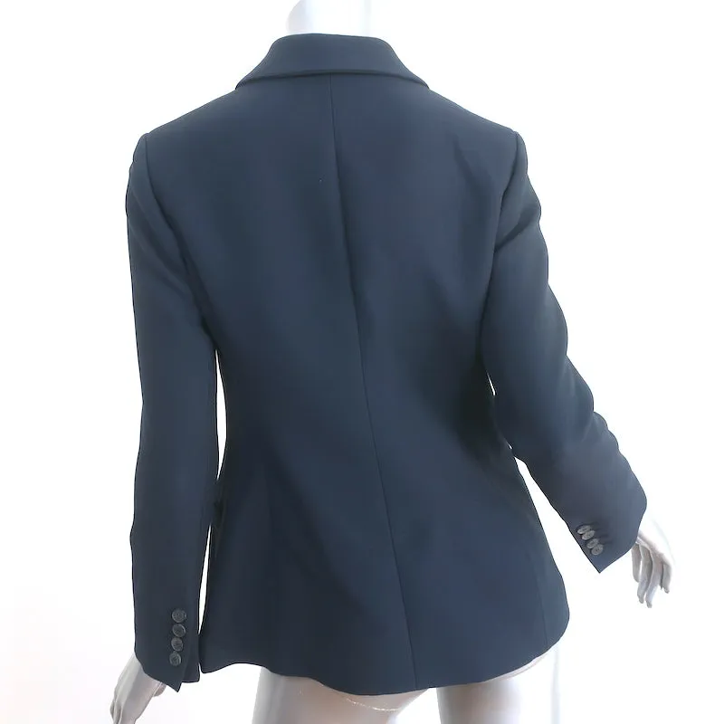 Christian Dior Blazer Navy Wool-Silk Size 38 Single Breasted Jacket