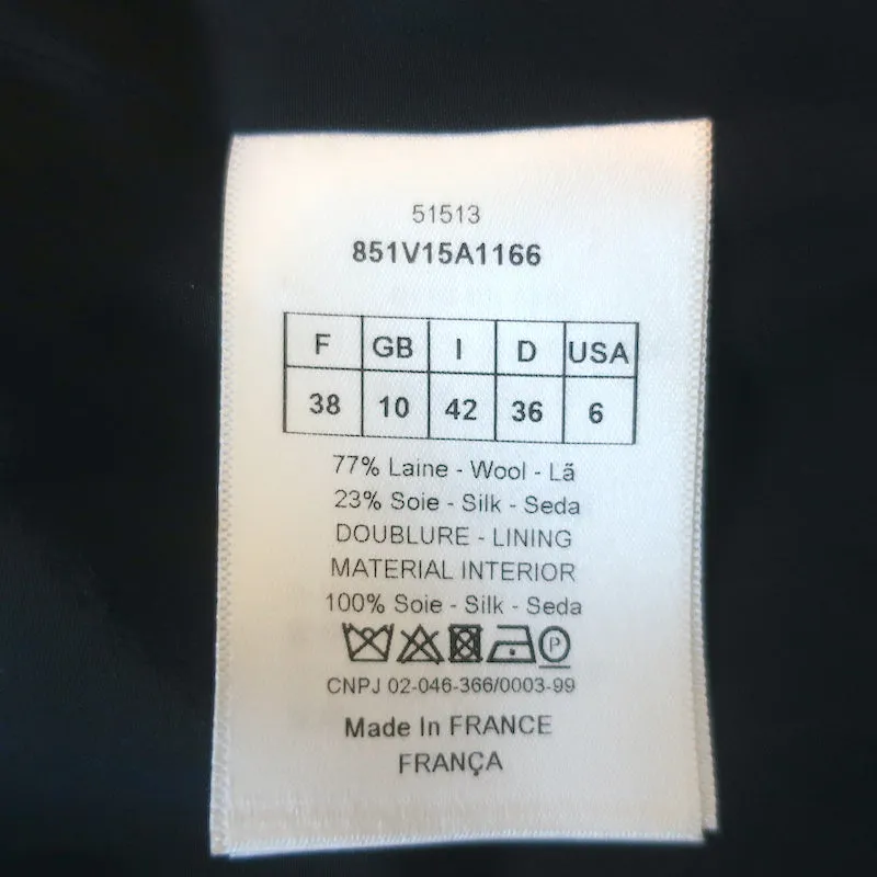 Christian Dior Blazer Navy Wool-Silk Size 38 Single Breasted Jacket