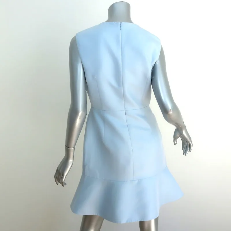 Christian Dior Flared Hem Mini Dress Light Blue Cotton-Silk Size 42
