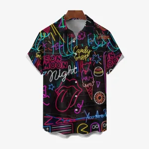 Christmas Neon Casual Short Sleeve Shirt 2409006154