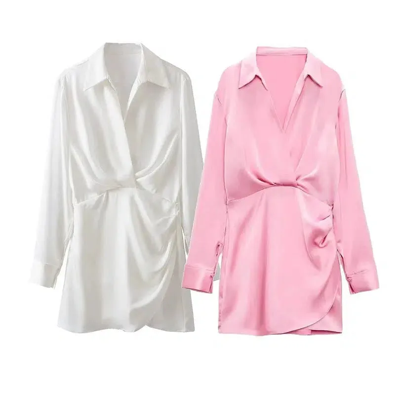 Classic Button-Up Satin Sundress