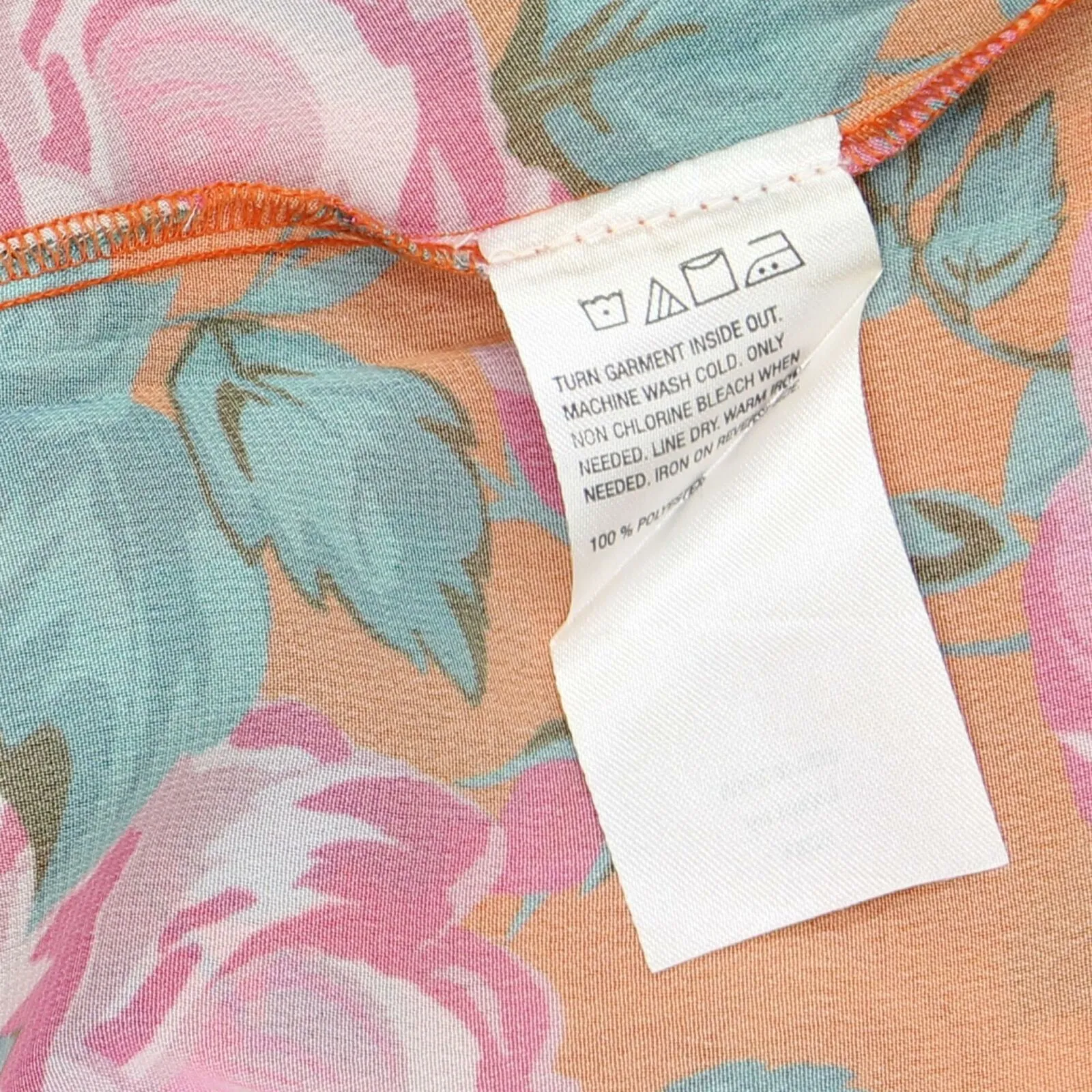 Colleen Lopez Women's Chiffon Poncho Top Orange Floral XS