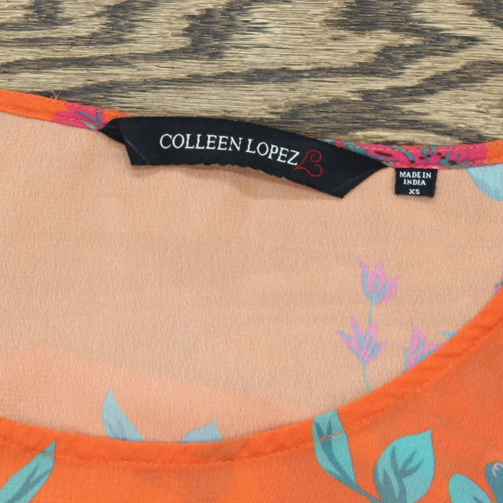 Colleen Lopez Women's Chiffon Poncho Top Orange Floral XS