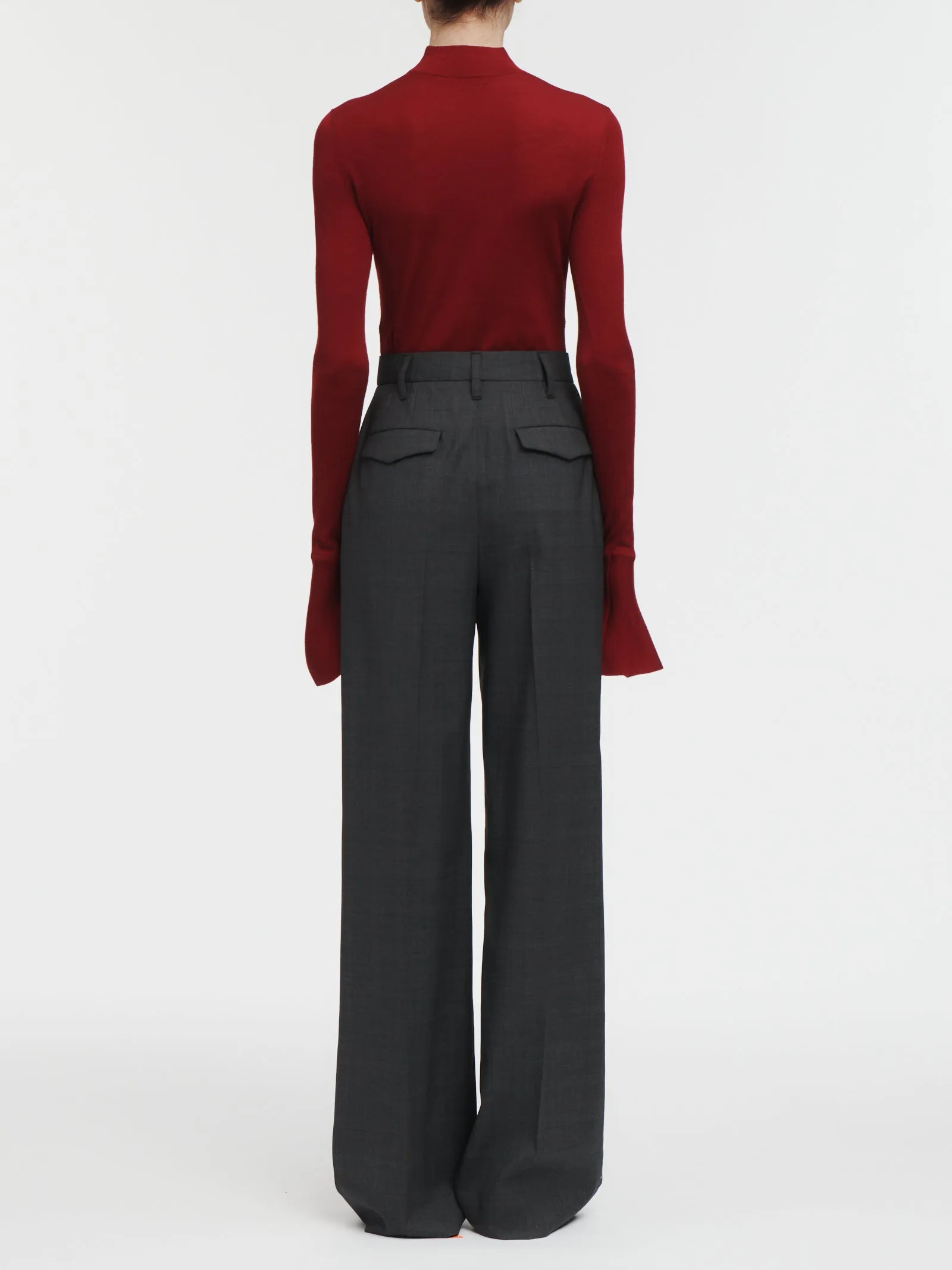 Corset Bell Sleeve Top in Cabernet