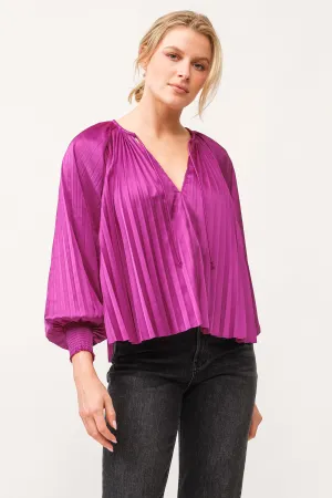 Dear John Deletta Pleated Satin Top