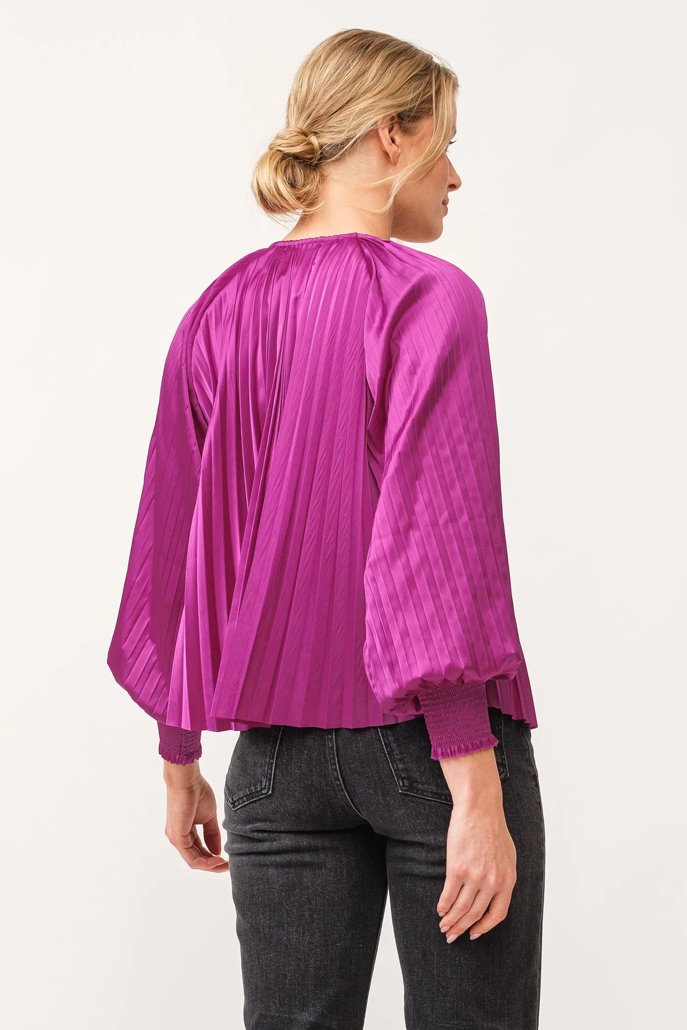 Dear John Deletta Pleated Satin Top