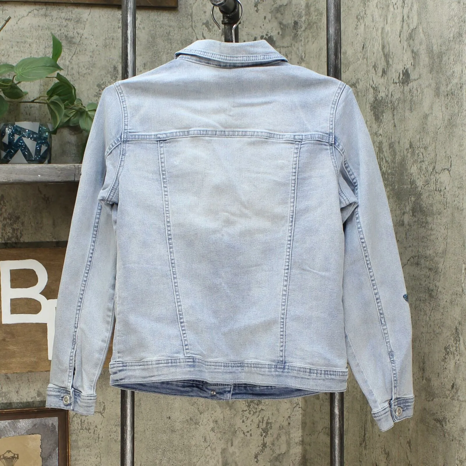 DG2 by Diane Gilman Women's Embroidered Signature Denim Jean Jacket