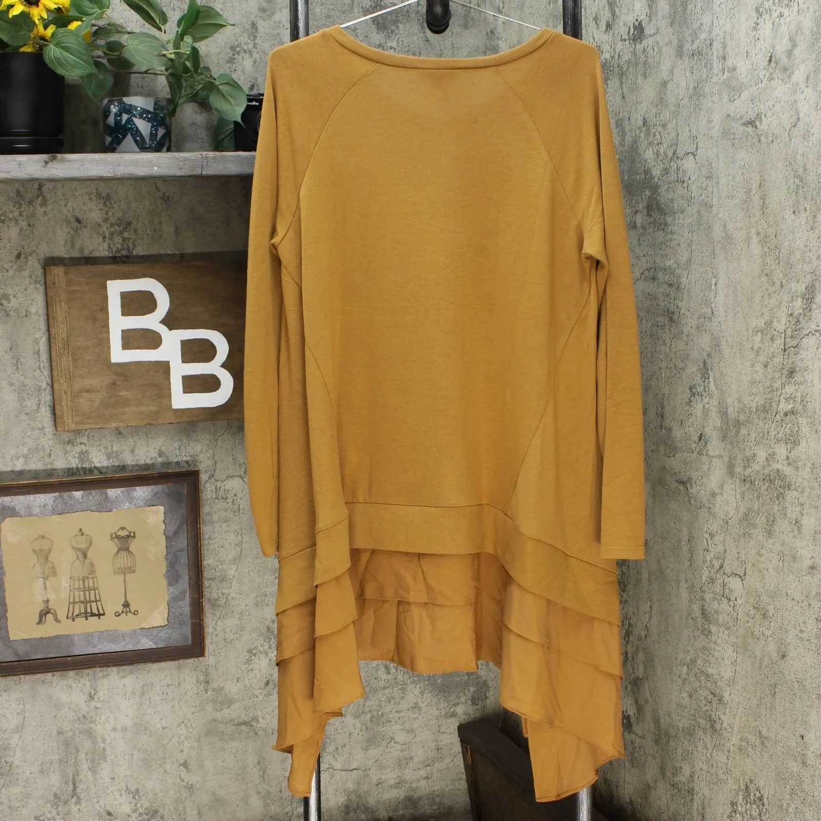 DG2 by Diane Gilman Women's Ribbed Knit Sweater And Chiffon Top