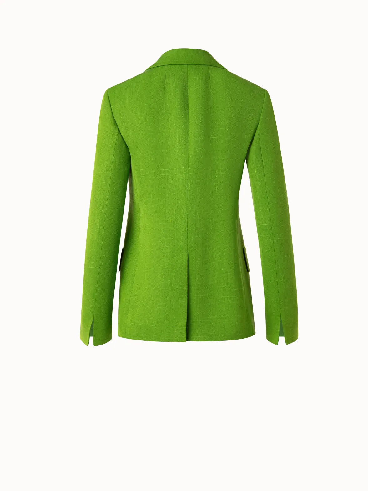 Double Breasted Blazer in Shantung Silk