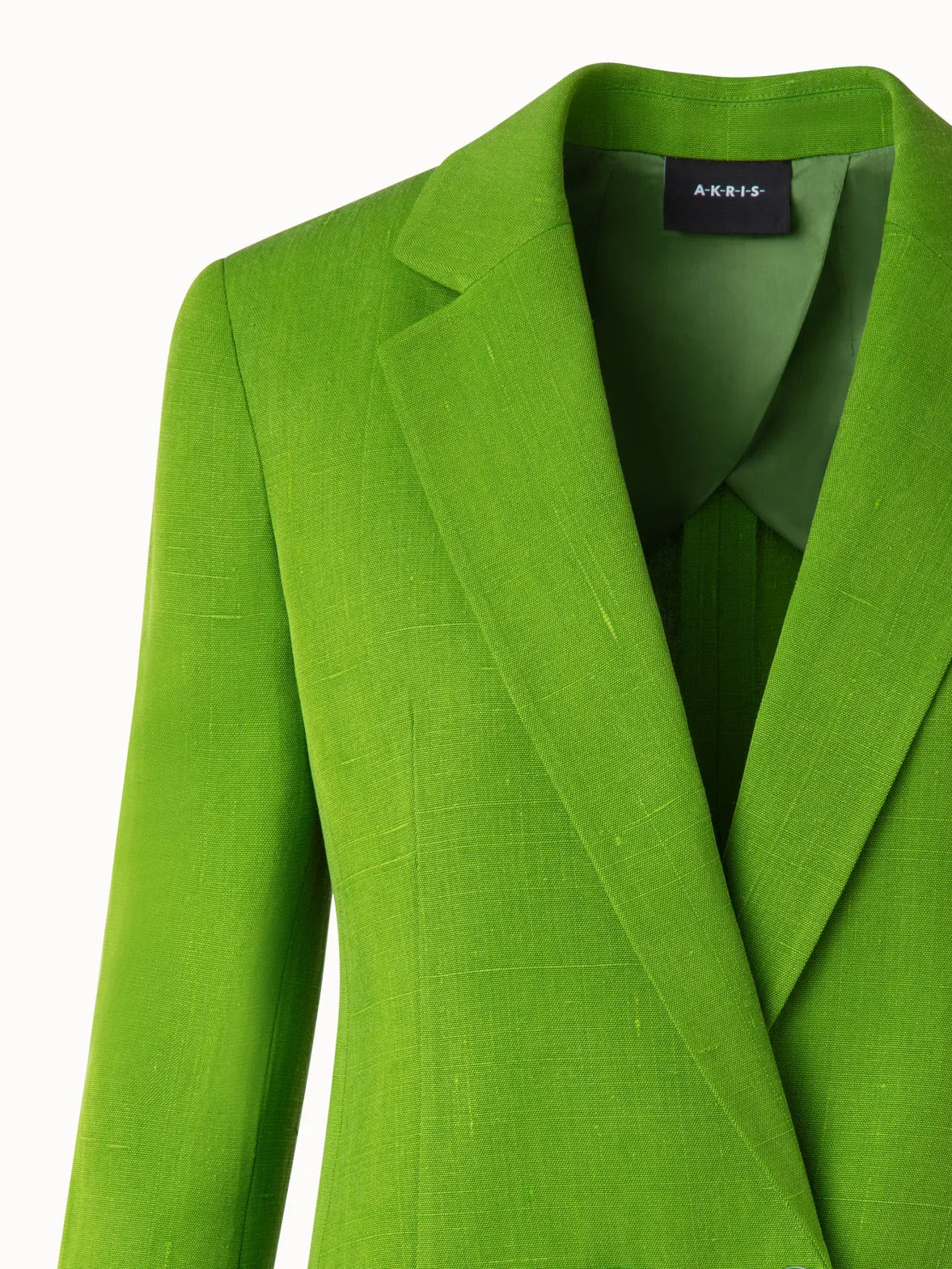 Double Breasted Blazer in Shantung Silk