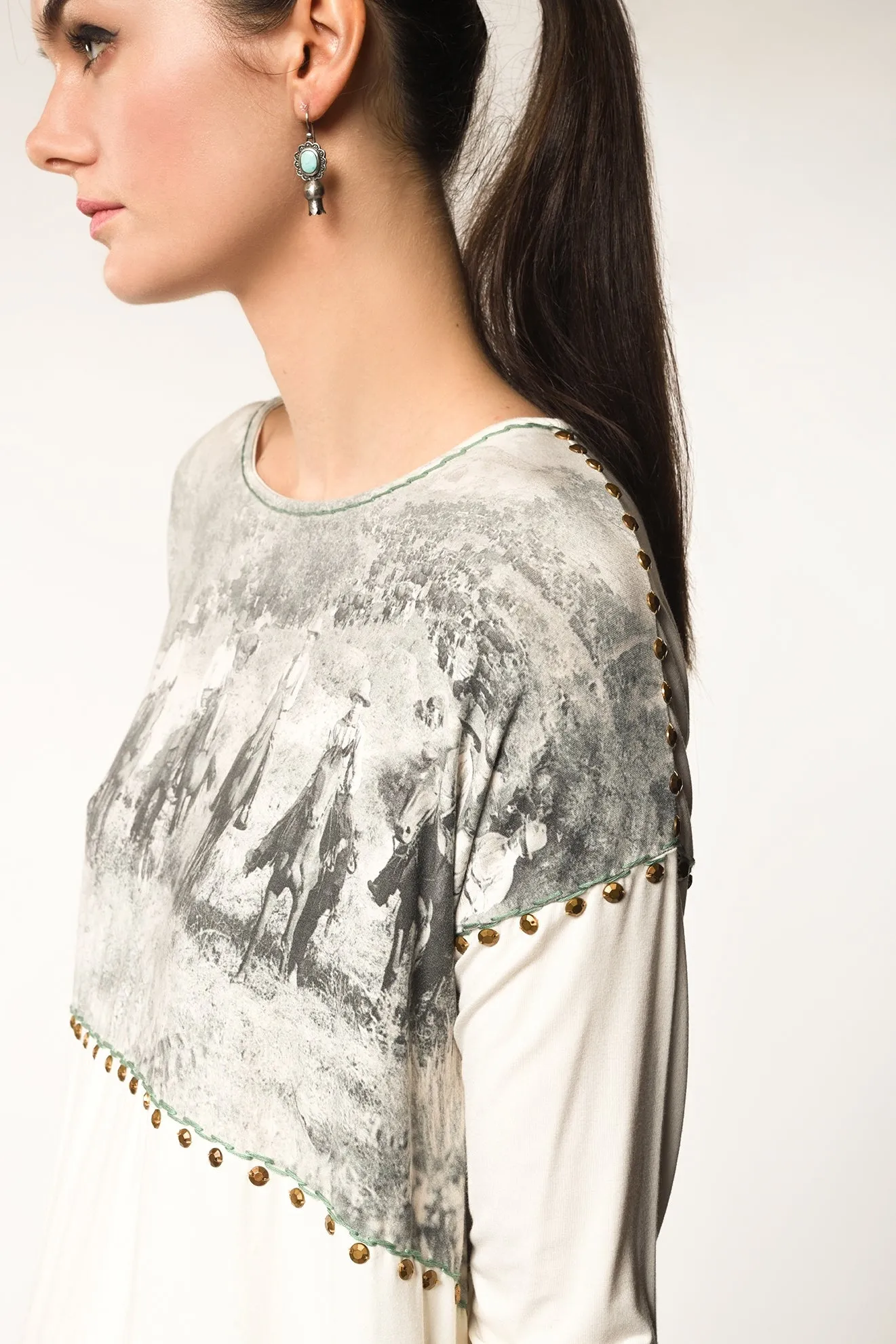 Double D Ranchwear Point Swing Flank and Drop Top