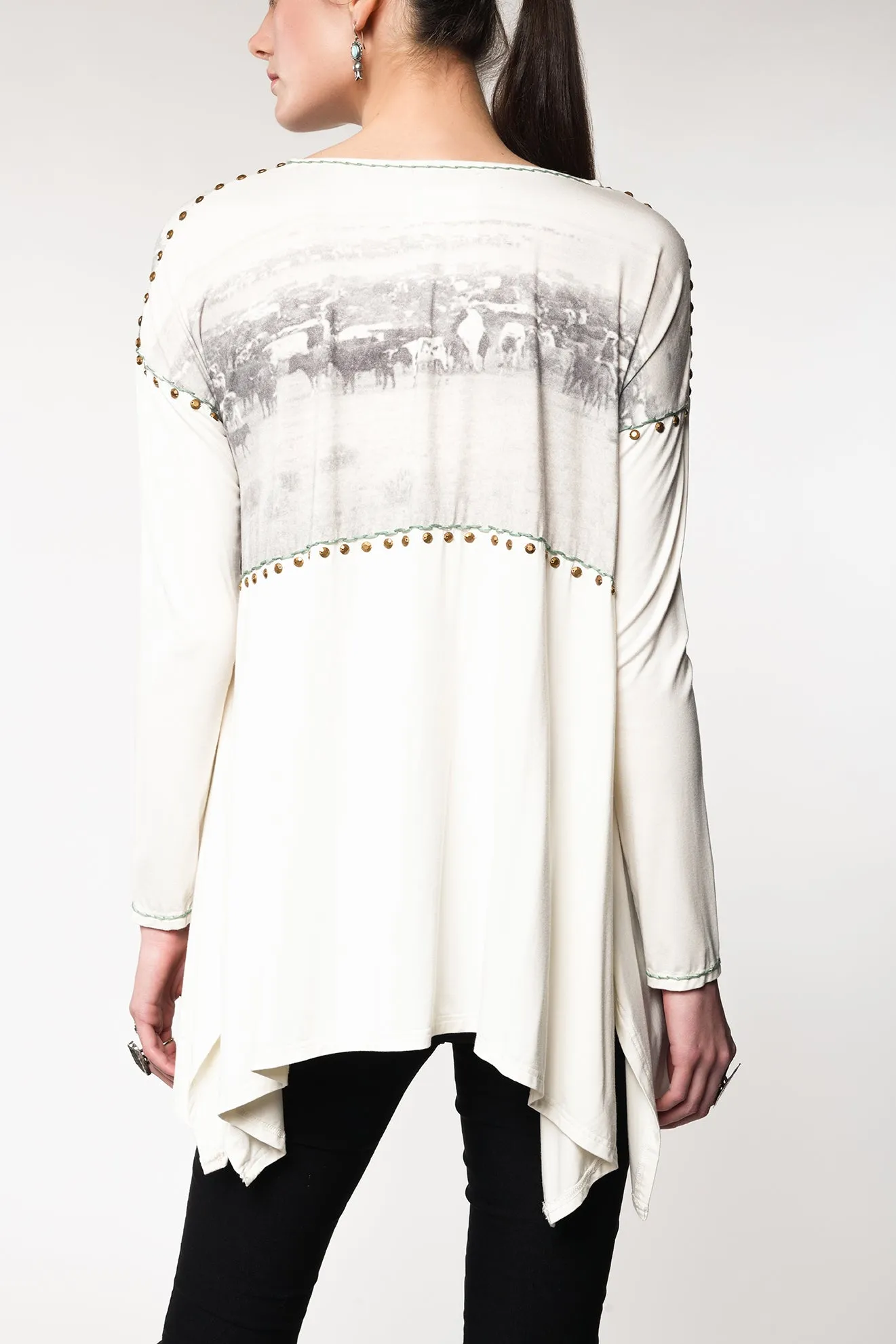 Double D Ranchwear Point Swing Flank and Drop Top