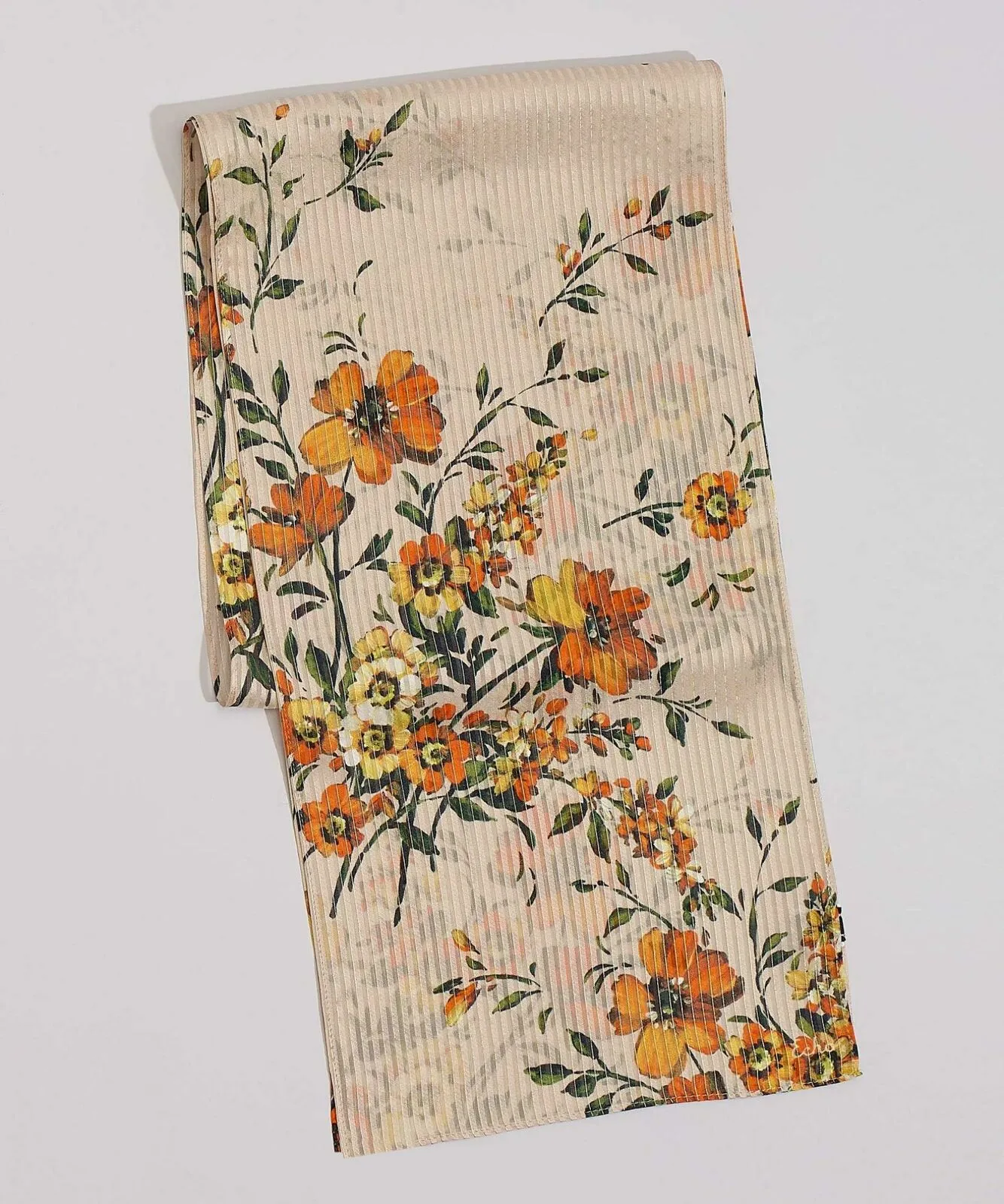 Echo Women's Nomadic Floral Silk Striped Shiny Accent Oblong Scarf
