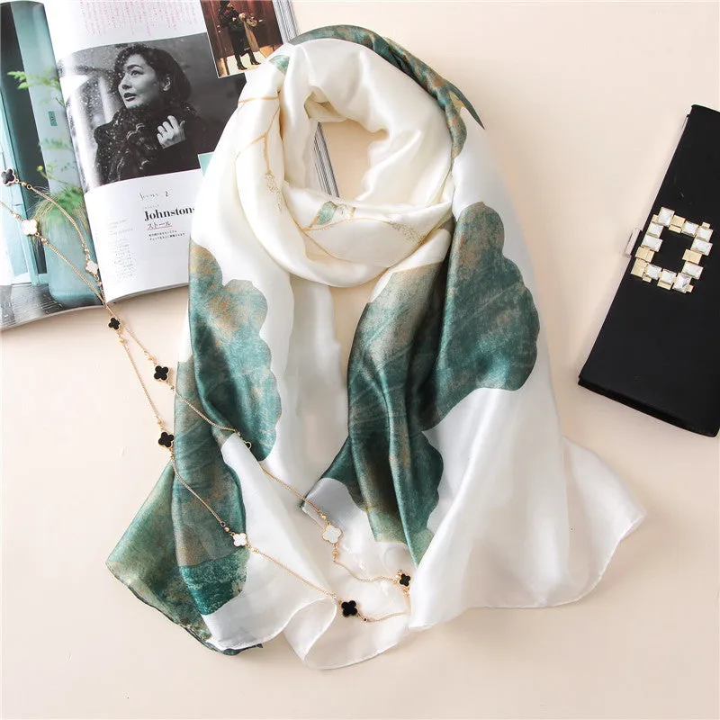 Elegant Fashion Lotus Flower Silk Scarf Shawl Wrap for Women Ladies Girls 90x180
