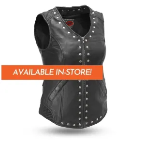 Empress Women's Motorcycle Leather Vest  - Extreme Biker Leather