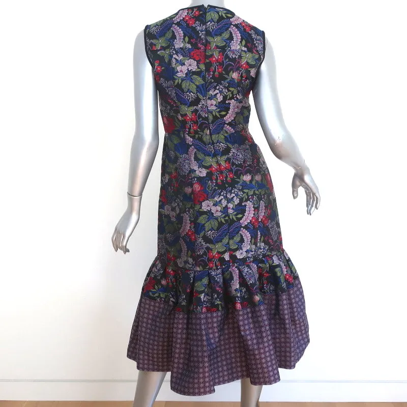 Erdem Sleeveless Midi Dress Maelee Floral Jacquard Size US 6