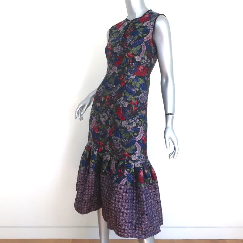 Erdem Sleeveless Midi Dress Maelee Floral Jacquard Size US 6