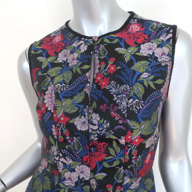 Erdem Sleeveless Midi Dress Maelee Floral Jacquard Size US 6