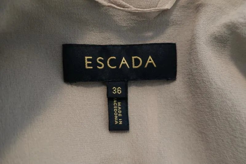 Escada Blazer Savannah Taupe Cashmere-Silk Size 36 One-Button Jacket