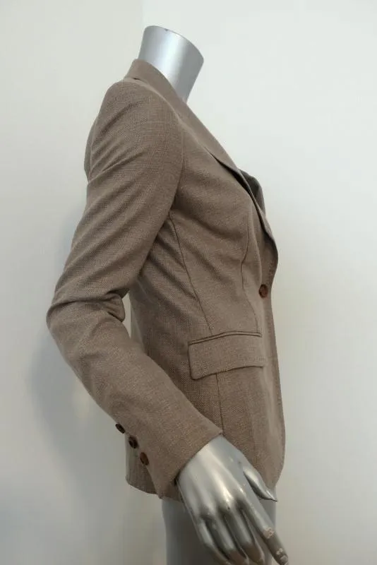 Escada Blazer Savannah Taupe Cashmere-Silk Size 36 One-Button Jacket