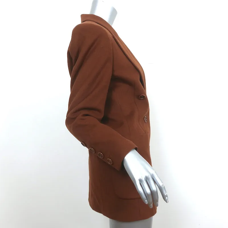 Escada by Margaretha Ley Double Breasted Blazer Jacket Brown Wool-Angora Size 36