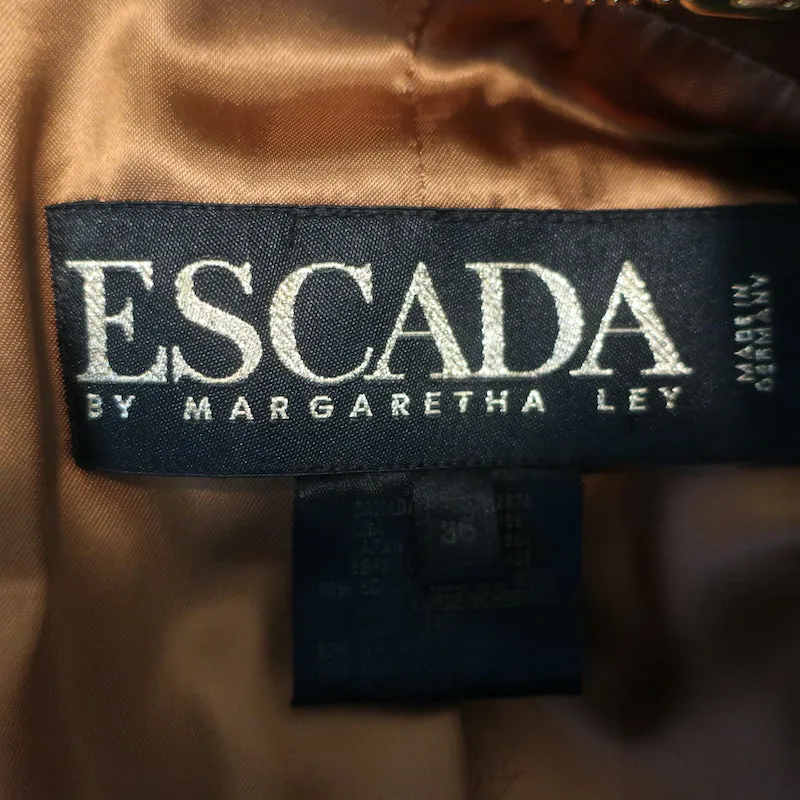 Escada by Margaretha Ley Double Breasted Blazer Jacket Brown Wool-Angora Size 36