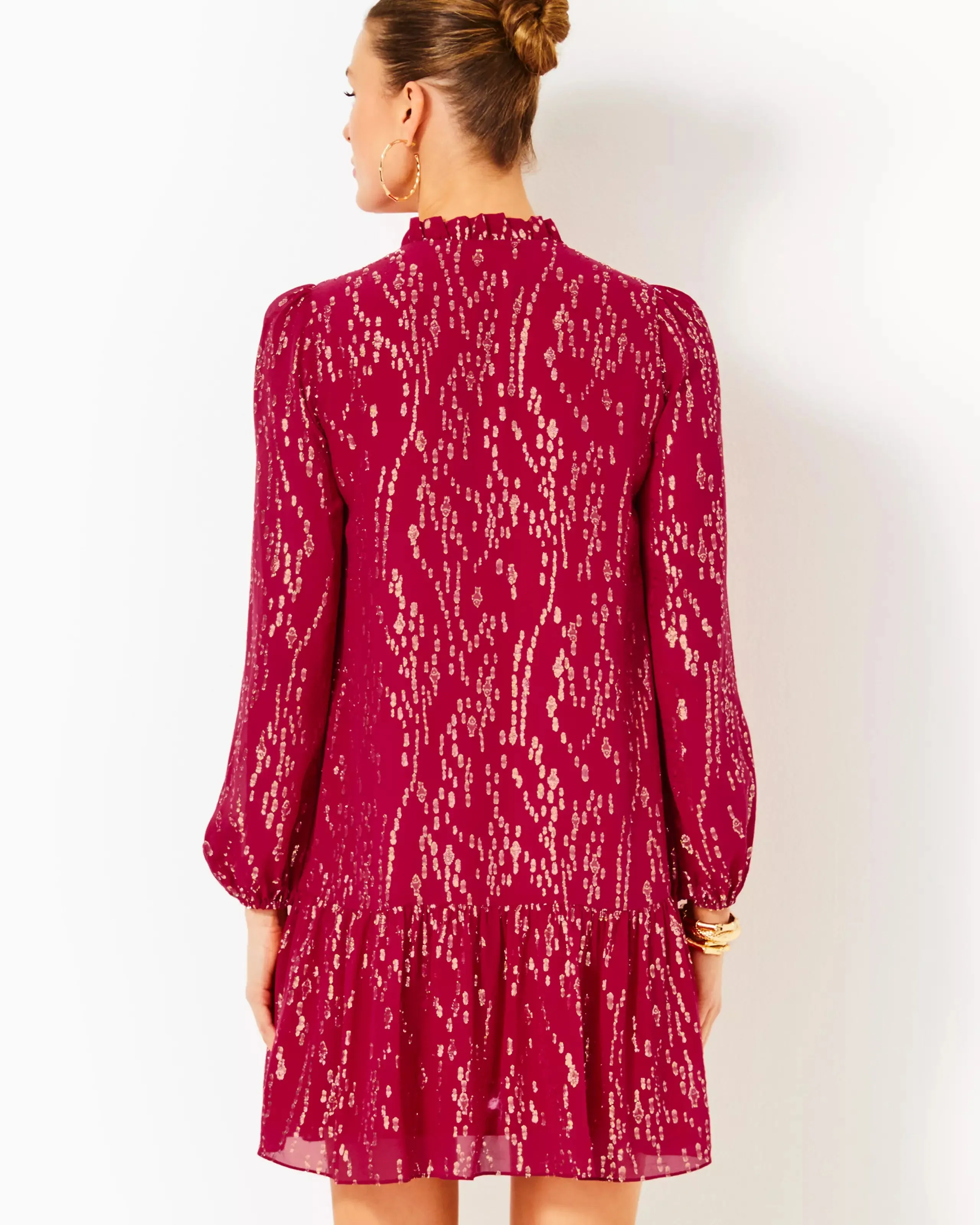 Evaline Silk Dress (Malbec Red)