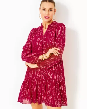 Evaline Silk Dress (Malbec Red)