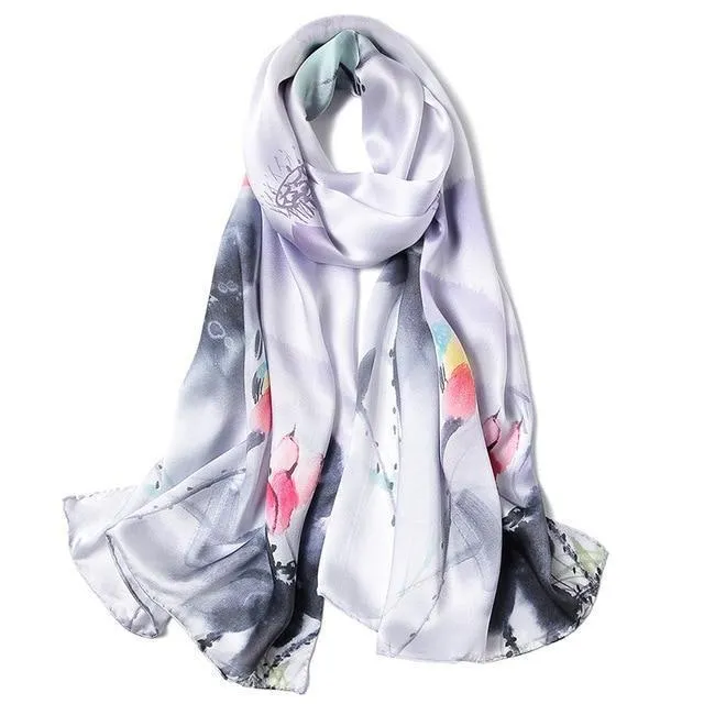 Extra Long Pure Silk Scarf for Women