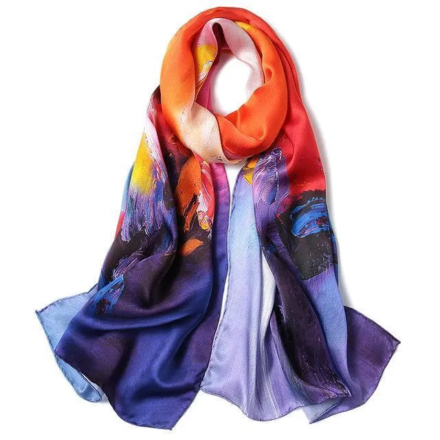 Extra Long Pure Silk Scarf for Women