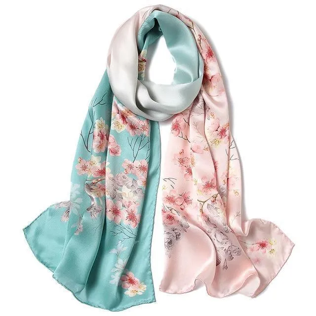 Extra Long Pure Silk Scarf for Women