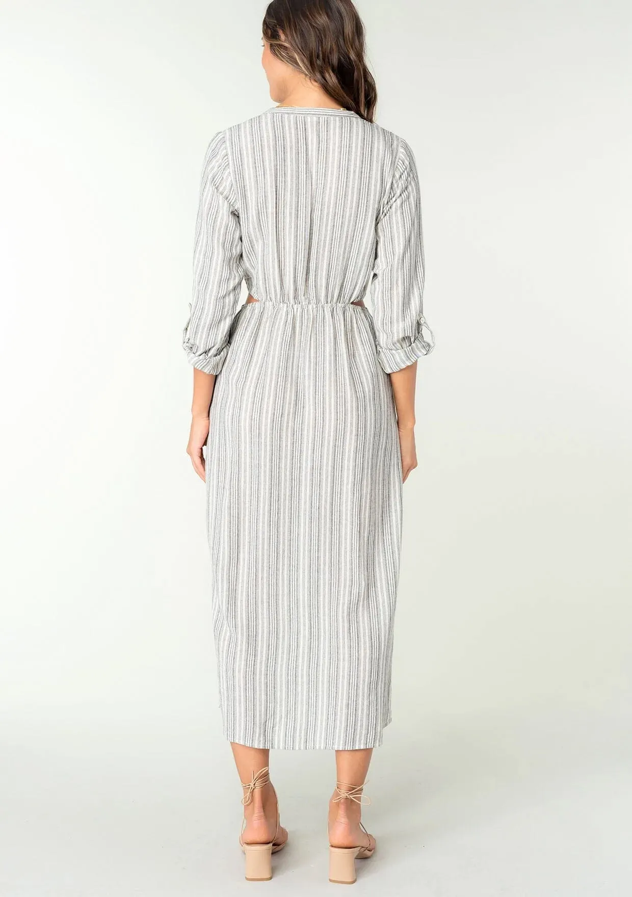 Fallon Cutout Striped Midi Dress