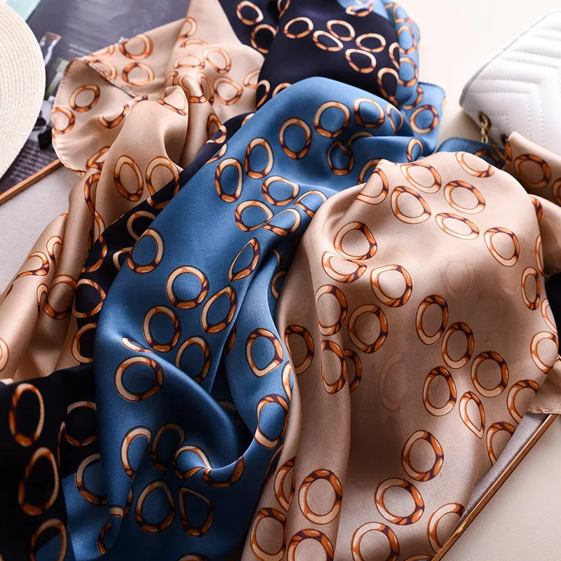Fashion Contrast Long Silk Scarf Shawl Wrap for Women Ladies Girls 90x180