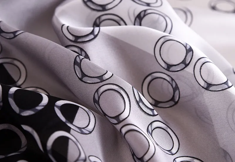 Fashion Contrast Long Silk Scarf Shawl Wrap for Women Ladies Girls 90x180