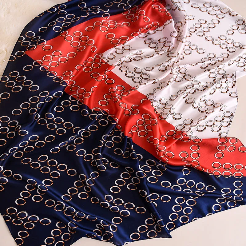 Fashion Contrast Long Silk Scarf Shawl Wrap for Women Ladies Girls 90x180