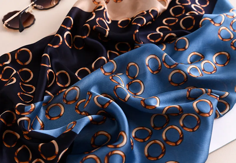 Fashion Contrast Long Silk Scarf Shawl Wrap for Women Ladies Girls 90x180