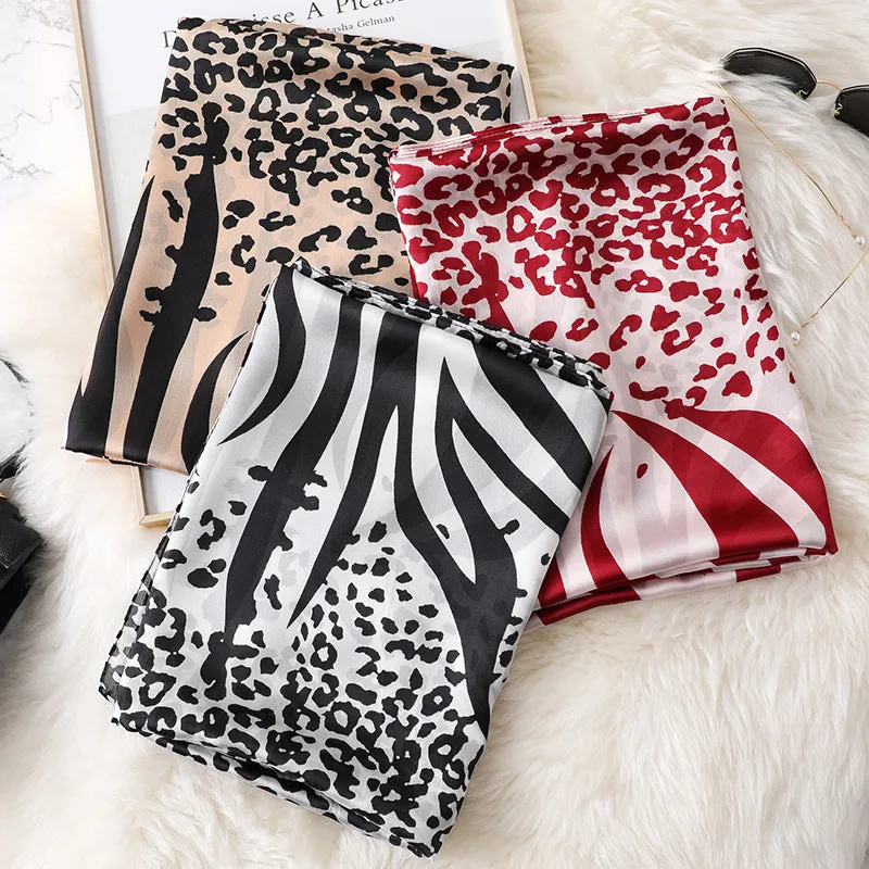 Fashion Warm Leopard Silk Scarf Shawl Wrap for Women Ladies Girls 90x180