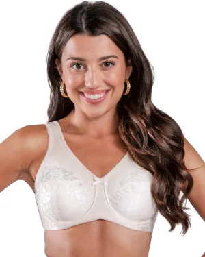 Final Sale Clearance Rago Brand Printed Full Figure Support Underwire Bra - Fawn