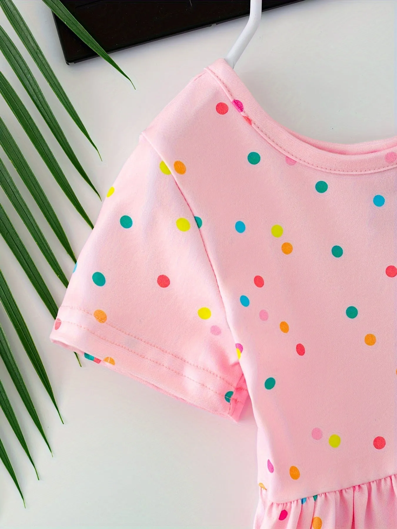 Girls Adorable Fruit Graphic A-line Dress - Short Sleeve, Loose & Comfy for School Days - Lightweight, Breathable Design with Vibrant Prints