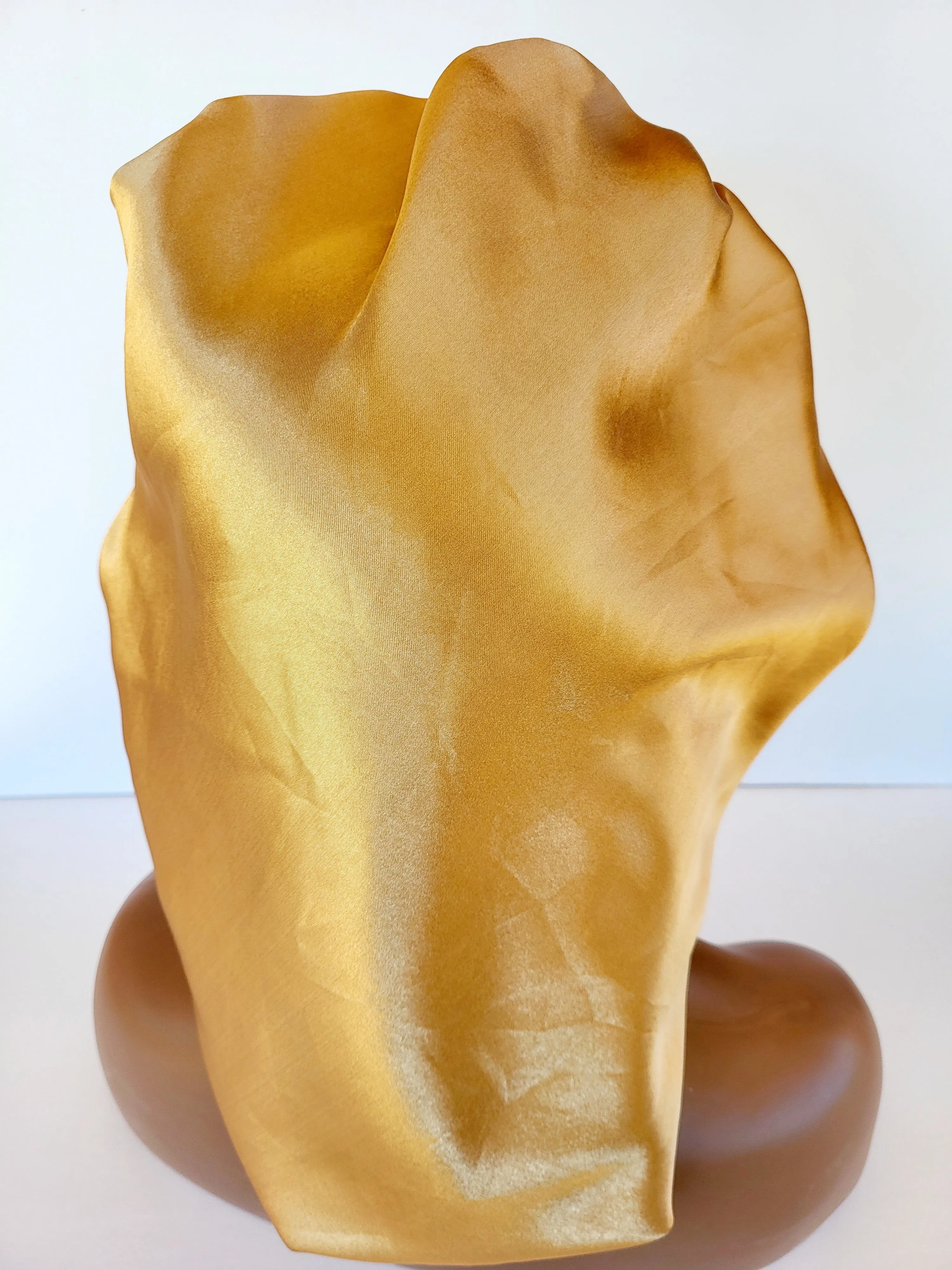 GOLD Wide Band Single Layer Jumbo Satin Bonnet