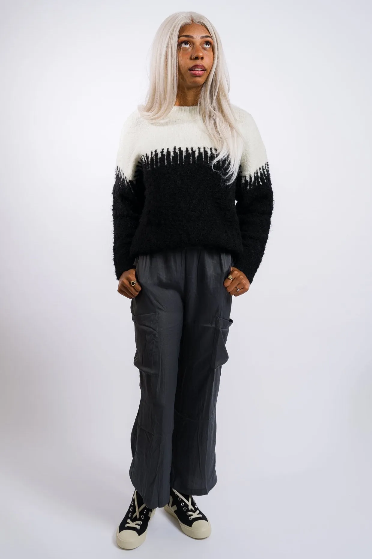 Grade & Gather Satin Cargo Pants - Dark Slate