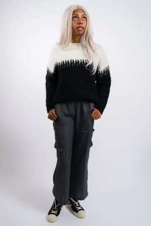 Grade & Gather Satin Cargo Pants - Dark Slate