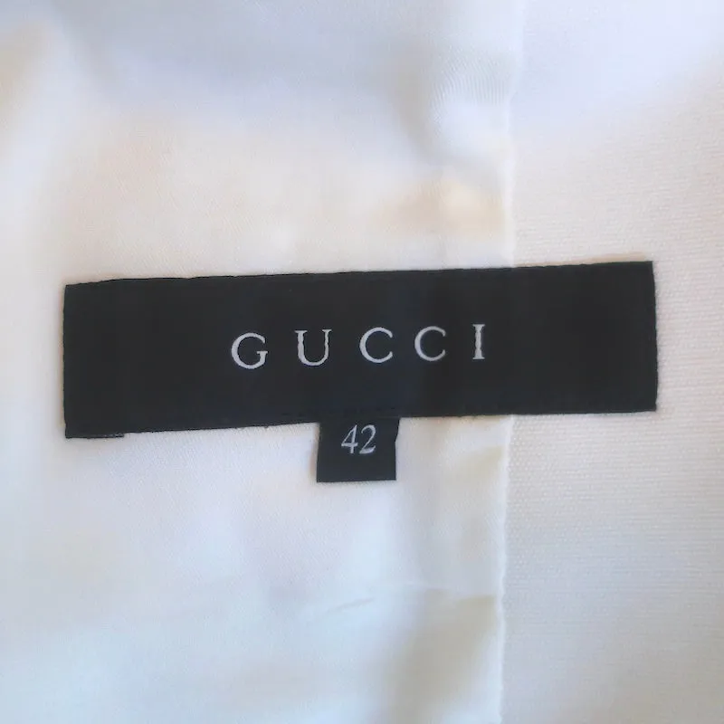 Gucci Blazer Cream Cotton-Blend Size 42 Two-Button Jacket