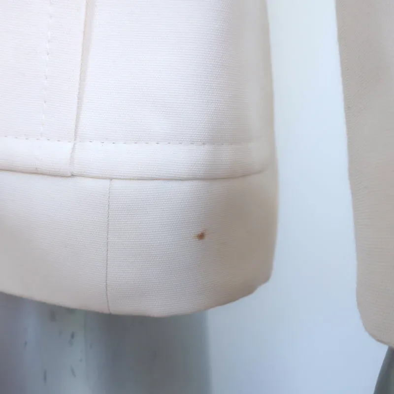Gucci Blazer Cream Cotton-Blend Size 42 Two-Button Jacket