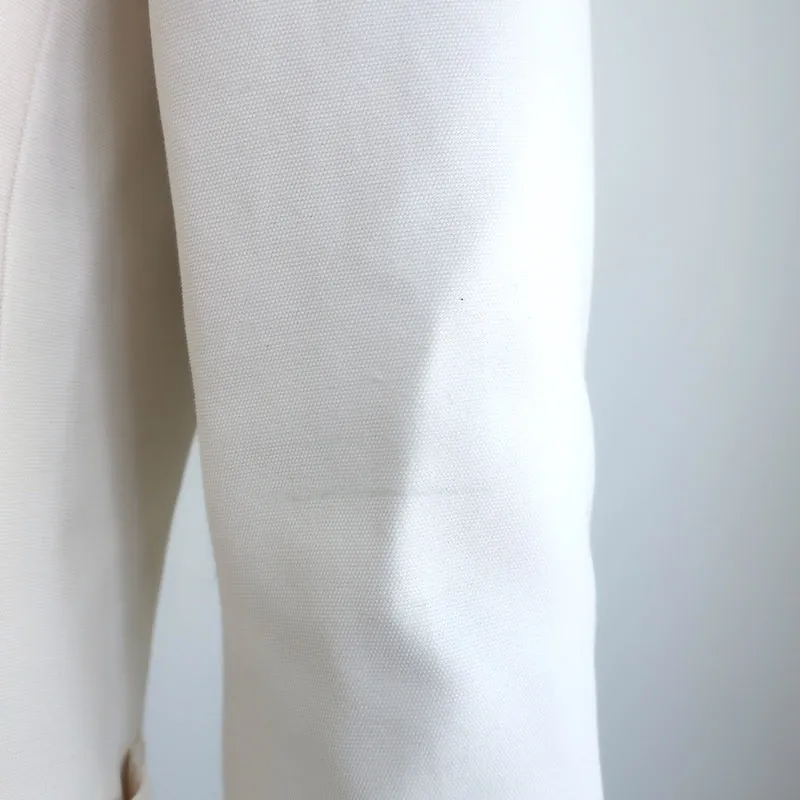 Gucci Blazer Cream Cotton-Blend Size 42 Two-Button Jacket