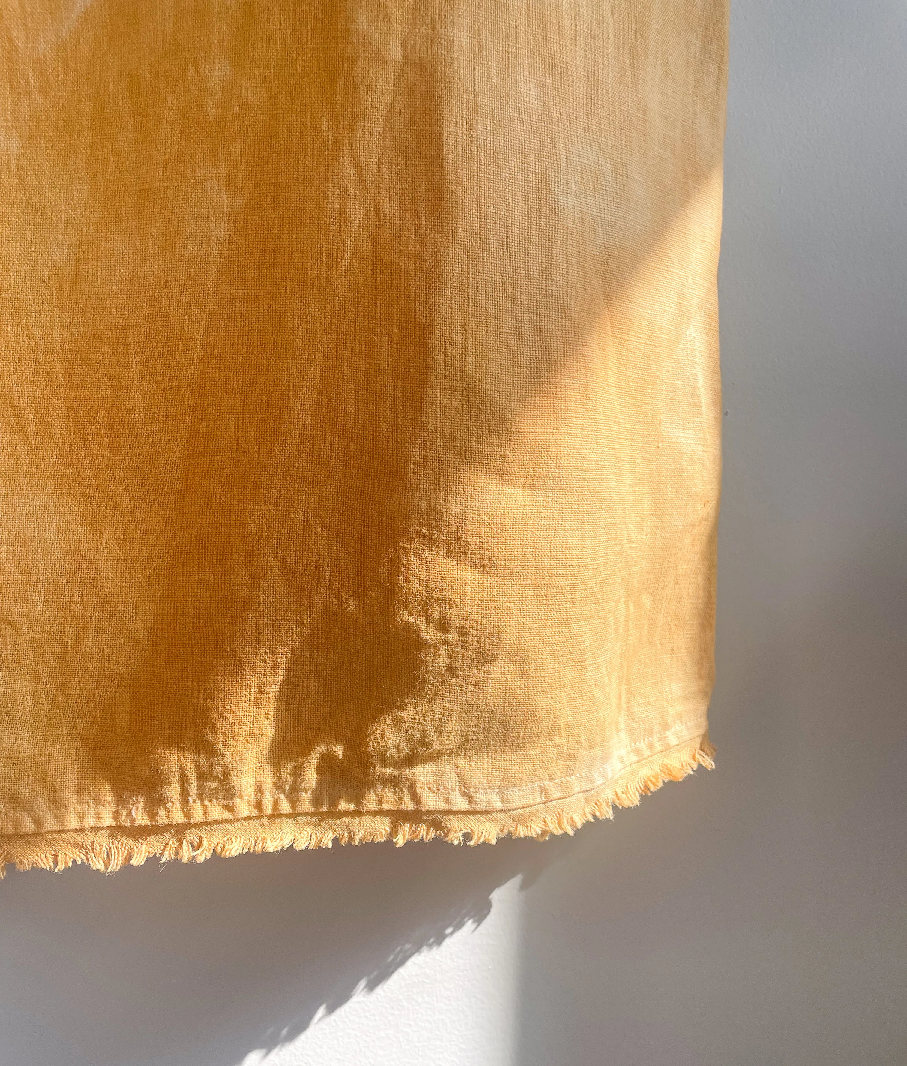 Hand Dyed Linen T-shirt Dress - Onion Yellow