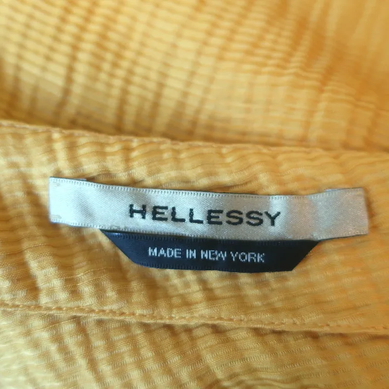 Hellessy Phacelia Asymmetric Off the Shoulder Top Marigold Linen-Silk Size 6