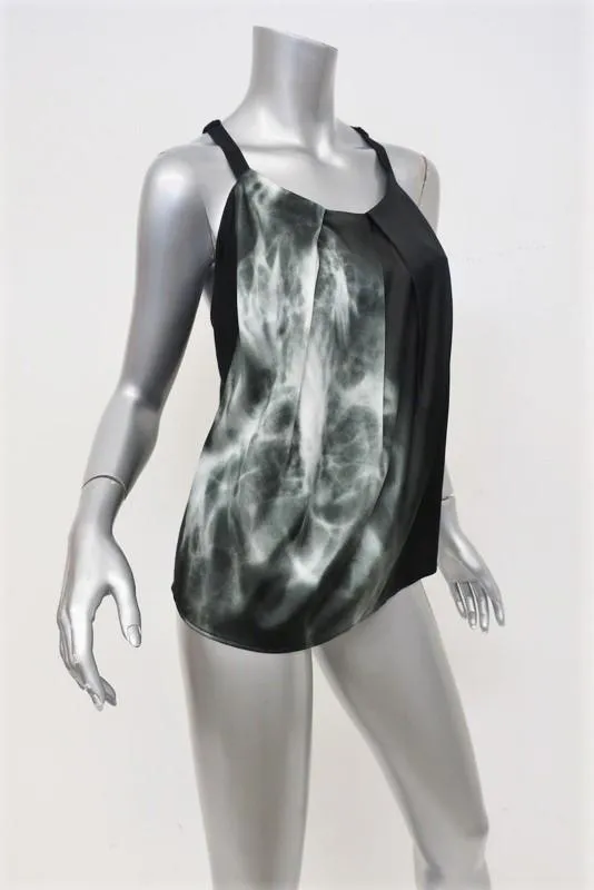 Helmut Lang X-Ray Top Black Silk & Angora Jersey Size Petite Racerback Tank