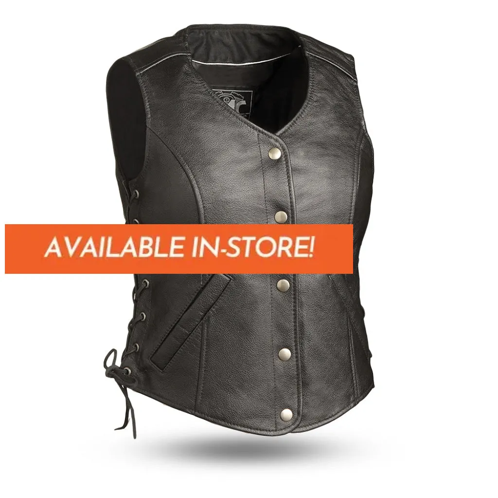 Honey Badger Women's Motorcycle Leather Vest  - Extreme Biker Leather
